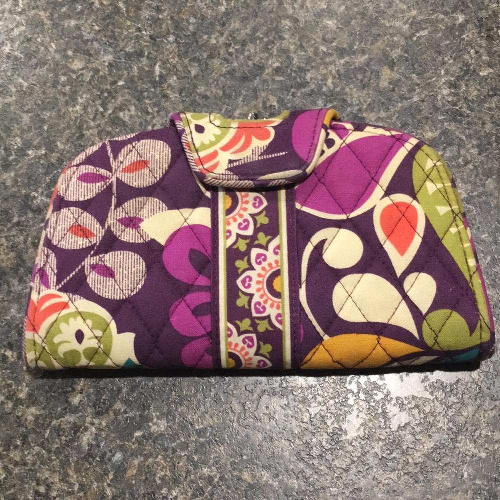 Vera Bradley Kiss and Snap wallet in Plum Crazy